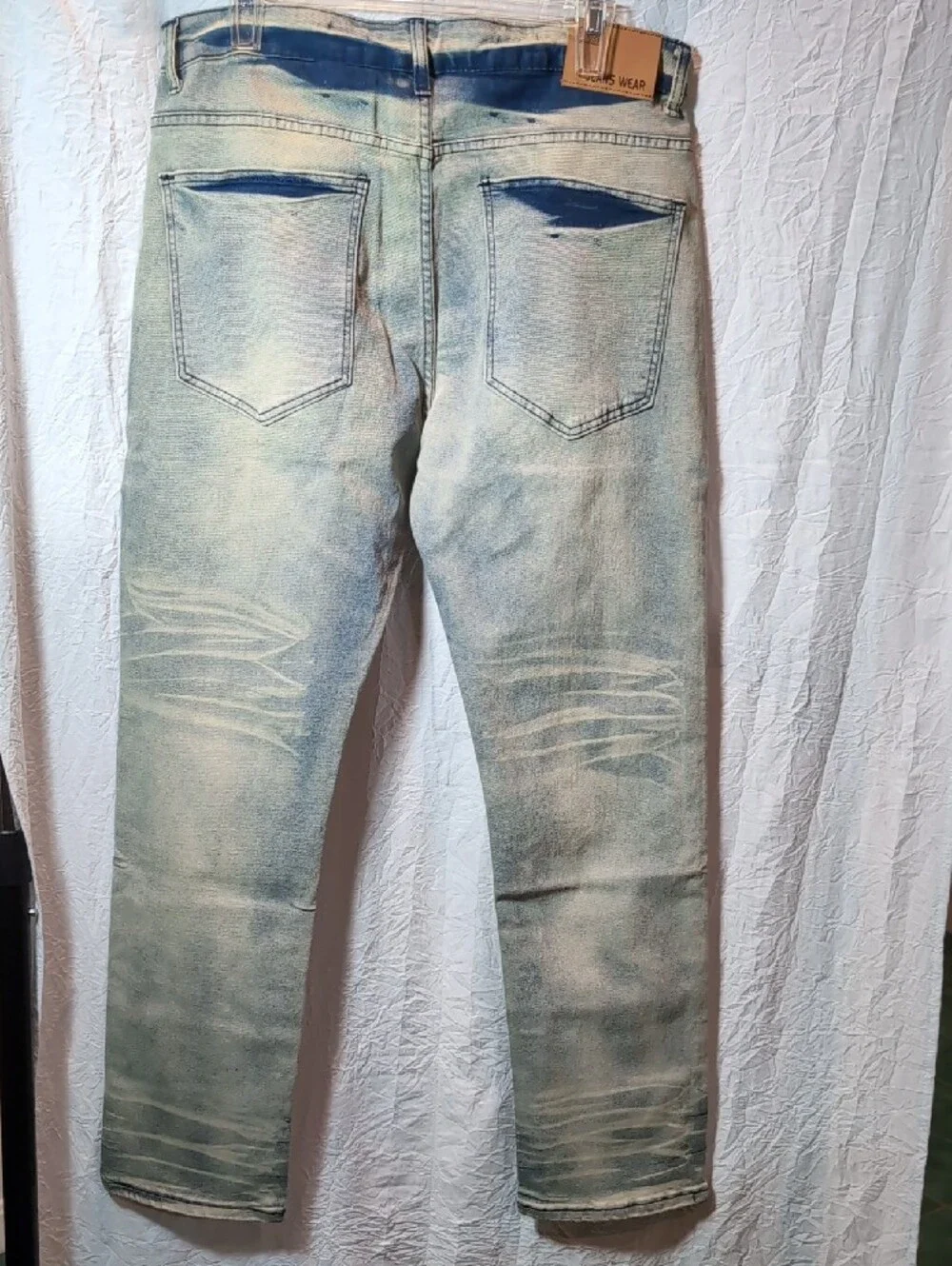 D'ANDREWSON Men’s Light Blue Skinny Jeans with Multicolor Graphic Prints